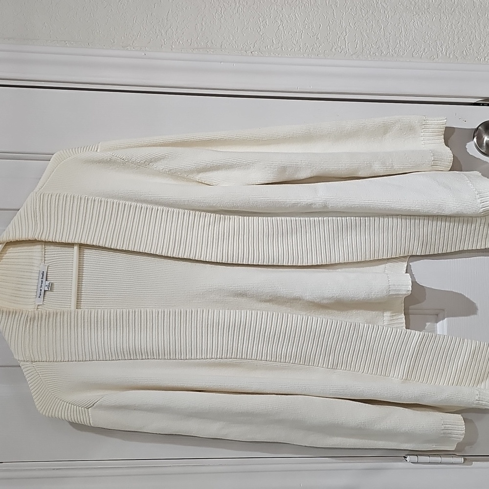 MERCER STREET STUDIO Cardigan Open Front  Cream- XL